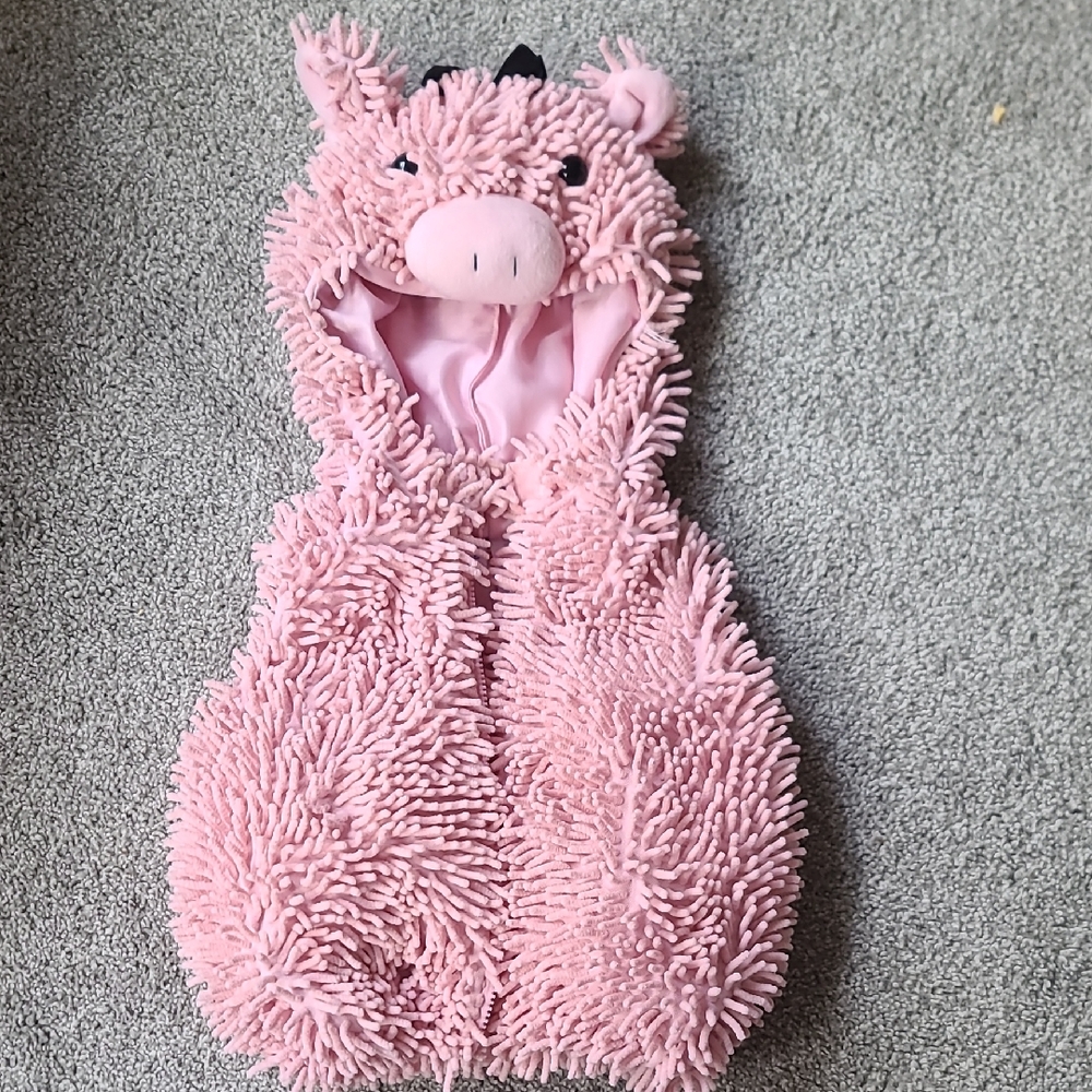 Pink Piggy Hooded Vest Costume